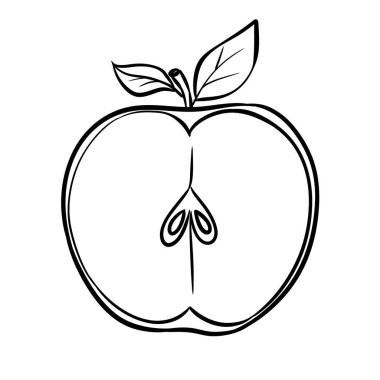 Apple Hand Çizgi Çizimi