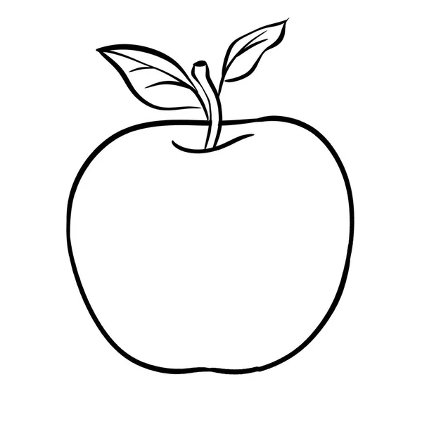Apple Ręcznie Rysowane Linii Szkic — Zdjęcie stockowe