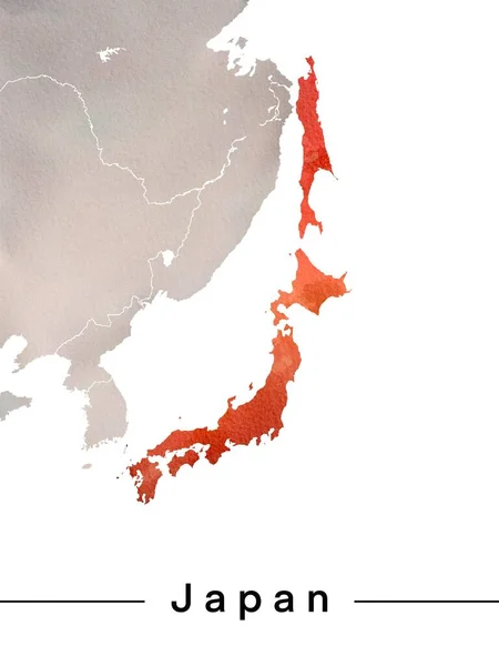 Japon Haritasının Suluboya Boyası — Stok fotoğraf