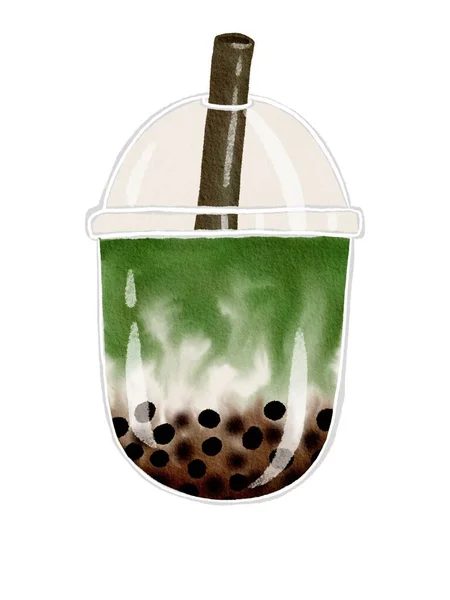 Pintura Acuarela Verde Burbuja — Foto de Stock