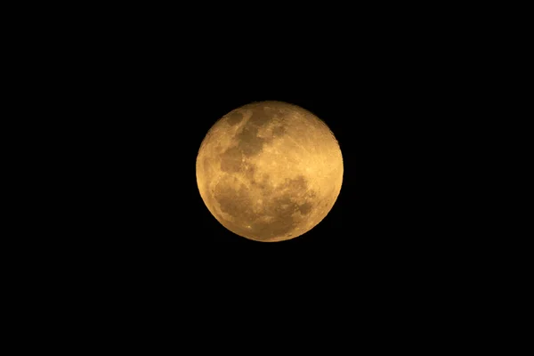 Fullmåne Mørk Himmel Gul Måne Natur – stockfoto