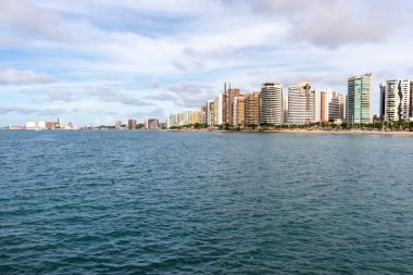 View from the waterfront of city of Fortaleza, State of Ceara, in northeastern Brazil. Tourism.  Cityscape.psd clipart