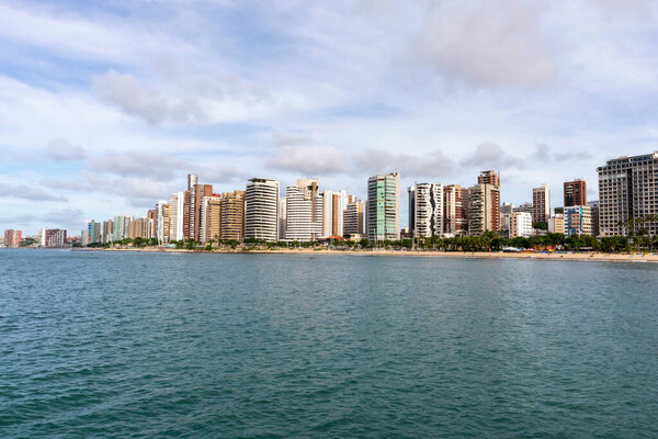 View from the waterfront of city of Fortaleza, State of Ceara, in northeastern Brazil. Tourism. Cityscape.psd