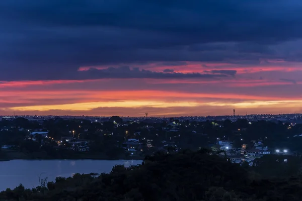 Dusk View Brasilia Capital Brazil Sunset Blue Hour — Stock Photo, Image