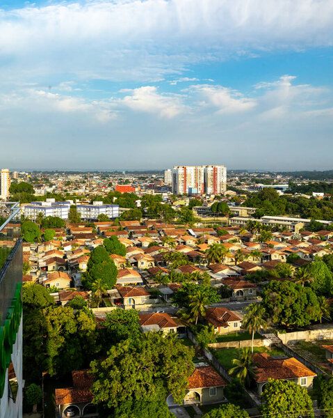 View from of city of Belm, State of Para, Brazil at dawn. Amazon region.Tourism and business. Cityscape.