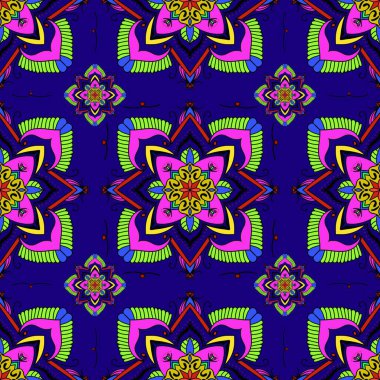 Kusursuz Geleneksel Arkaplan Tasarımı Yerli Deseni Çiçek Şablonu Doğa Şekilleri