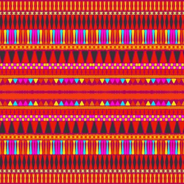 Kusursuz geleneksel arkaplan tasarımı, etnik model tasarımı, arkaplan veya duvar kağıdı için ikat deseni. Tekstil, duvar kağıdı, halı, yastık, yorgan, giysi, ambalaj, Batik