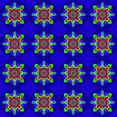 Kusursuz Geleneksel Arkaplan Tasarımı Yerli Deseni Çiçek Şablonu Doğa Şekilleri