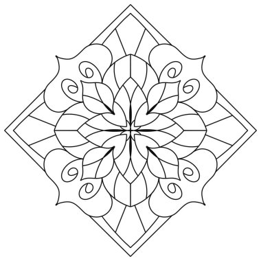 Mandala. Etnik dekoratif unsur. El çizimi arka plan. İslam, Arapça, Hintçe, sedir motifleri