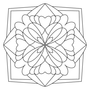 Mandala. Etnik dekoratif unsur. El çizimi arka plan. İslam, Arapça, Hintçe, sedir motifleri