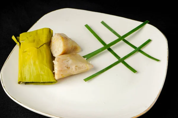 Jedním Tradičních Občerstvení Makassar Indonésie Toto Jídlo Často Nazývá Sumpi — Stock fotografie