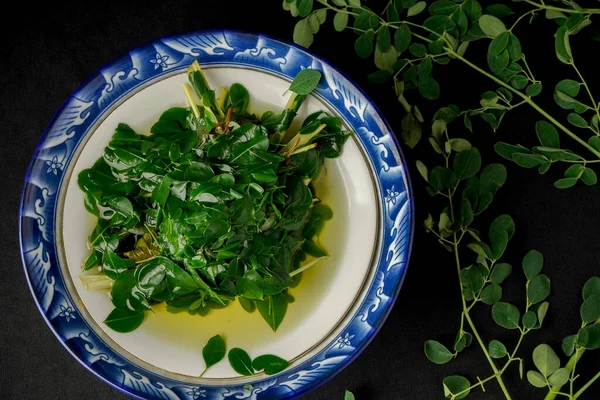 stock image Moringa leaf clear soup. very good for health and safe for daily consumption.