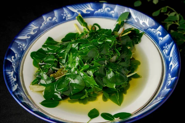 stock image Moringa leaf clear soup. very good for health and safe for daily consumption.