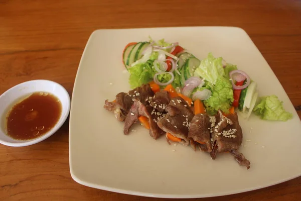 Tajska Sałatka Wołowiny Tajskie Jedzenie — Zdjęcie stockowe