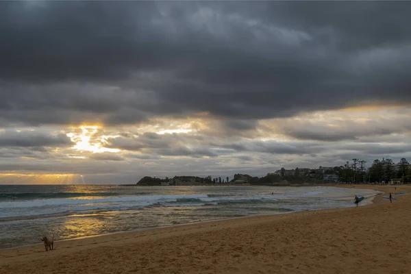 Sunrise in Terrigal beach on cloudy day