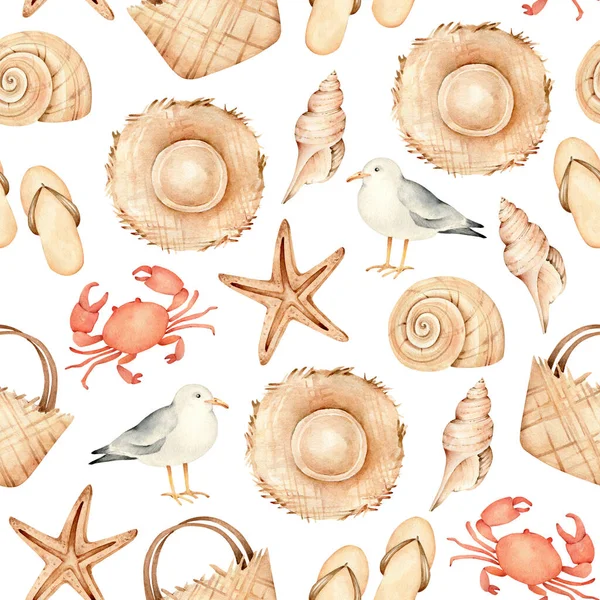 Beach Seamless Pattern Paradise Summer Print — Stock Photo, Image