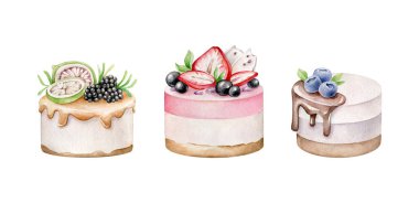 suluboya pasta seti, el çizimi illüstrasyon