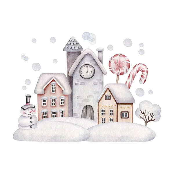눈덮인 눈덮인 사람들 눈송이들 크리스마스 엽서들 포스터들 New Year Witd — 스톡 사진