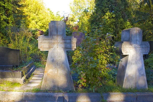 Tumba Del Escritor Vasyl Stus Cementerio Baikove Kiev Ucrania — Foto de Stock
