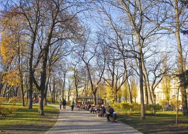 Shevchenko Park Στην Ηλιόλουστη Μέρα Του Φθινοπώρου Στο Κίεβο Ουκρανία — Φωτογραφία Αρχείου