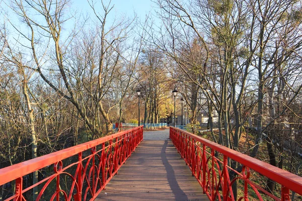 Most Miłośników Parku Mariinsky Jesienią Kijowie Ukraina — Zdjęcie stockowe
