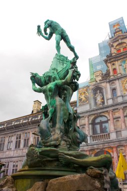 Brabo Fountain on the Grote Markt square in Antwerp, Belgium