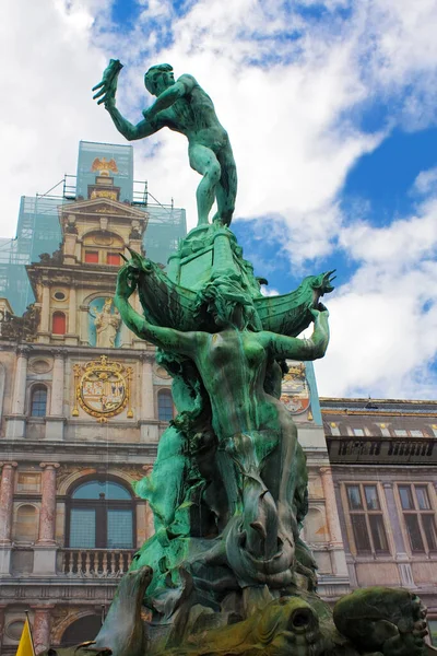 Brabo Fountain on the Grote Markt square in Antwerp, Belgium