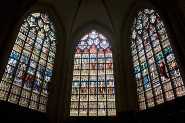  Interior of St. Salvator's Cathedral (Sint-Salvatorskathedraal) in Brugge, Belgium