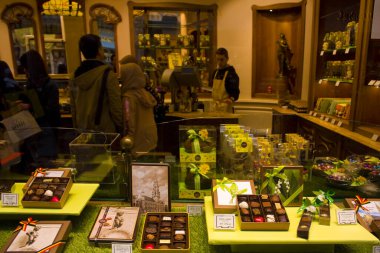 Close up view of Belgian chocolate in Brussels, Belgium