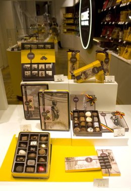  Close up view of Belgian chocolate in Brussels, Belgium