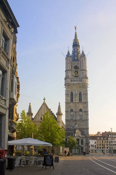 Πύργος Του Μπέλφορτ Στην Παλιά Πόλη Της Γάνδης Βέλγιο — Φωτογραφία Αρχείου