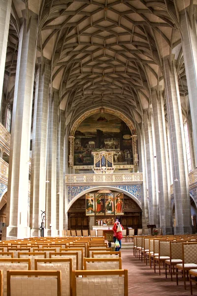 Εσωτερικό Της Εκκλησίας Της Αγίας Μαρίας Marktkirche Στη Halle Γερμανία — Φωτογραφία Αρχείου