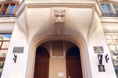 Odessa, Ukrayna 'daki eski evin zengin dekorasyonu