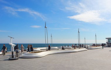 Odessa, Ukrayna 'da güneşli bir günde setin manzarası