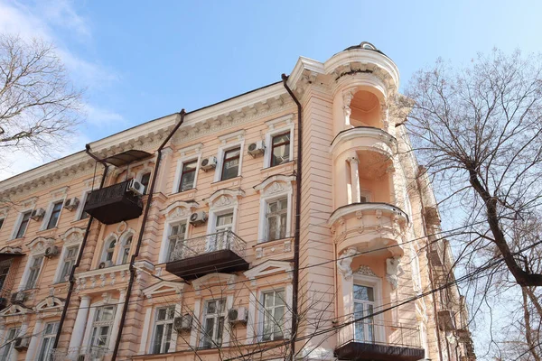 Bogata Dekoracja Starego Domu Centrum Odessy Ukraina — Zdjęcie stockowe