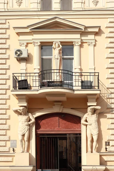 Rich decoration of old house in downtown in Odessa, Ukraine