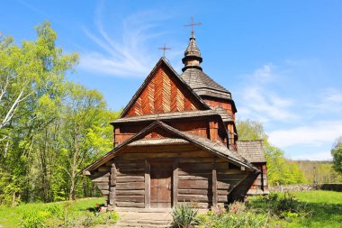 Ukrayna 'nın başkenti Kyiv' de, Skansen Pirogovo 'daki Zelenoe (Podolia) köyünden Aziz Niklas Kilisesi
