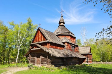 Ukrayna 'nın başkenti Kyiv' de, Skansen Pirogovo 'daki Zelenoe (Podolia) köyünden Aziz Niklas Kilisesi