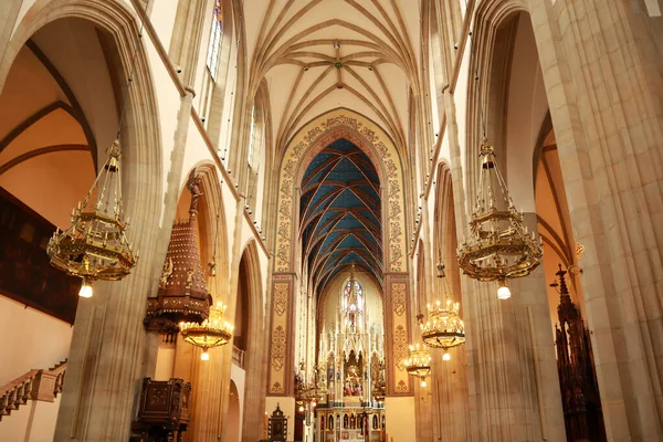 Interieur Van Dominicaanse Basiliek Van Heilige Drie Eenheid Krakau Polen — Stockfoto