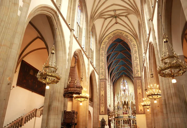 Interior Dominican Basilica Holy Trinity Krakow Poland — Stock Photo, Image