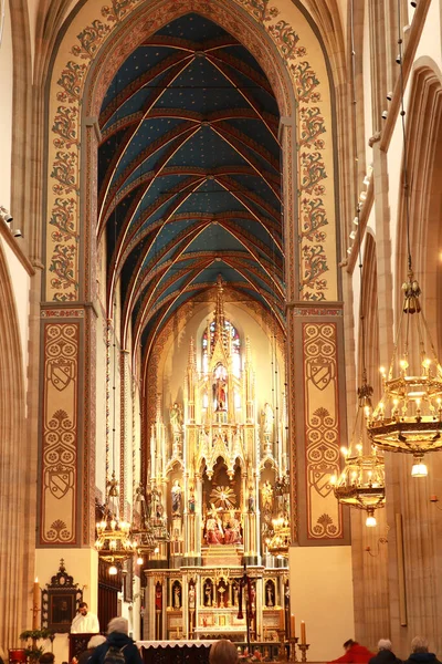 Интерьер Доминиканской Базилики Святой Троицы Кракове Польша — стоковое фото