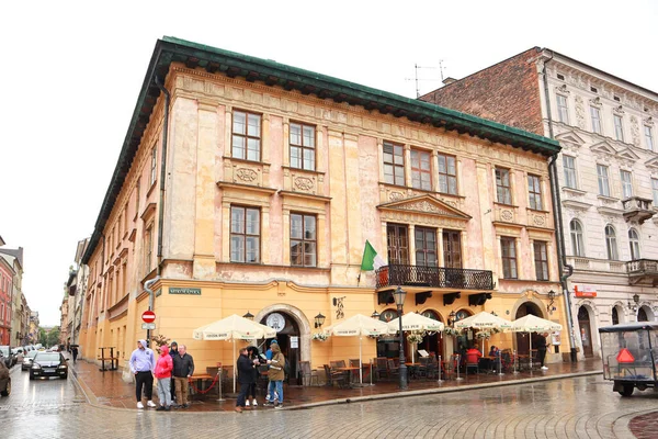 Weinlesehaus Kleinen Markt Maly Rynek Der Innenstadt Von Krakau Polen — Stockfoto