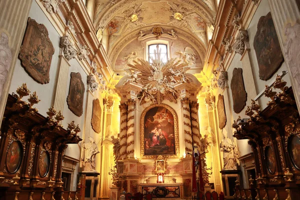 Interior Iglesia Santa Ana Cracovia Polonia — Foto de Stock