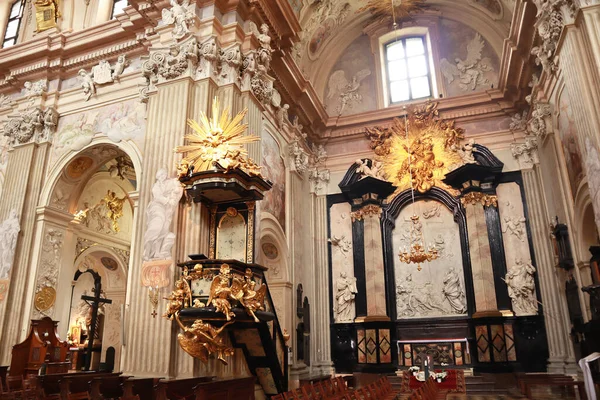 Интерьер Церкви Святой Анны Кракове Польша — стоковое фото