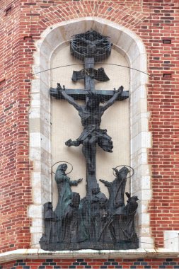 St. Mary Bazilikası 'nın bir parçası Krakow, Polonya' daki ana Pazar Meydanı 'nda.