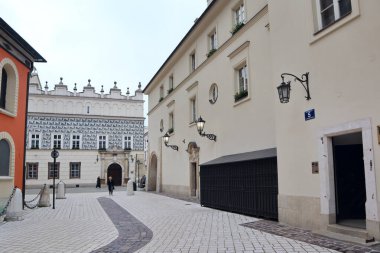  Polonya 'nın Krakow kentindeki Mariacki Meydanı' ndaki Aziz Mary Kilisesi Başpiskoposluğu.