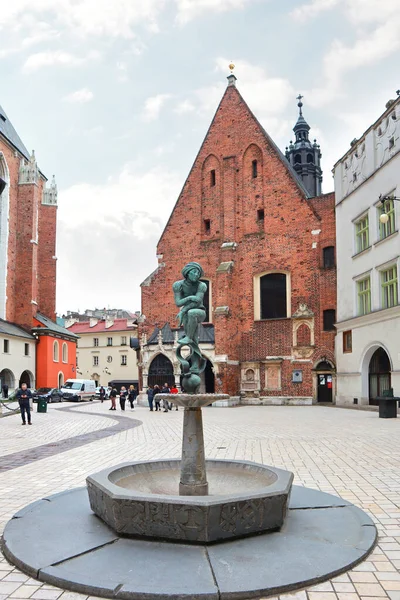 Polonya 'nın Krakow kentindeki çeşmede Zak olarak bilinen bir öğrencinin bronz heykeli.