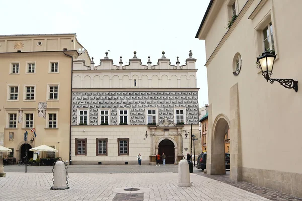Casa Prelata Della Chiesa Santa Maria Piazza Mariacki Cracovia Polonia — Foto Stock