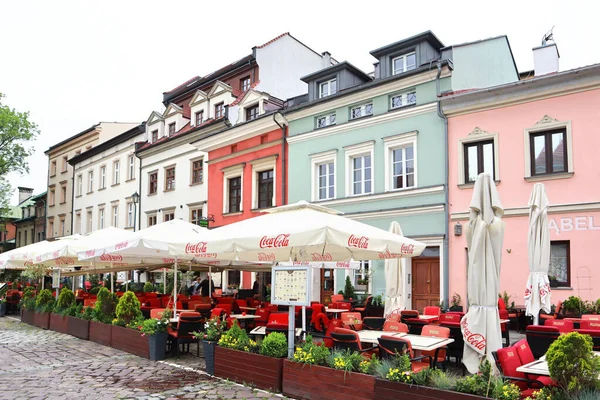 stock image Street cafe in Kazimierz - former Jewish quarter in Krakow, Poland