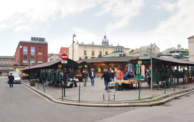 Kazimierz 'deki Yeni Meydan' da şehir hayatı - Polonya 'nın Krakow kentindeki eski Yahudi mahallesi